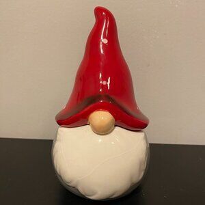 Gnome Christmas Jar Decor Red